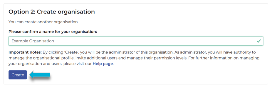 Highlighting the create button 