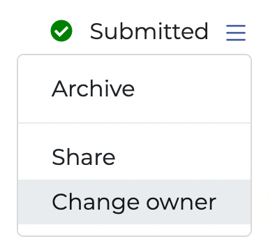 Highlighting the 'change owner' link