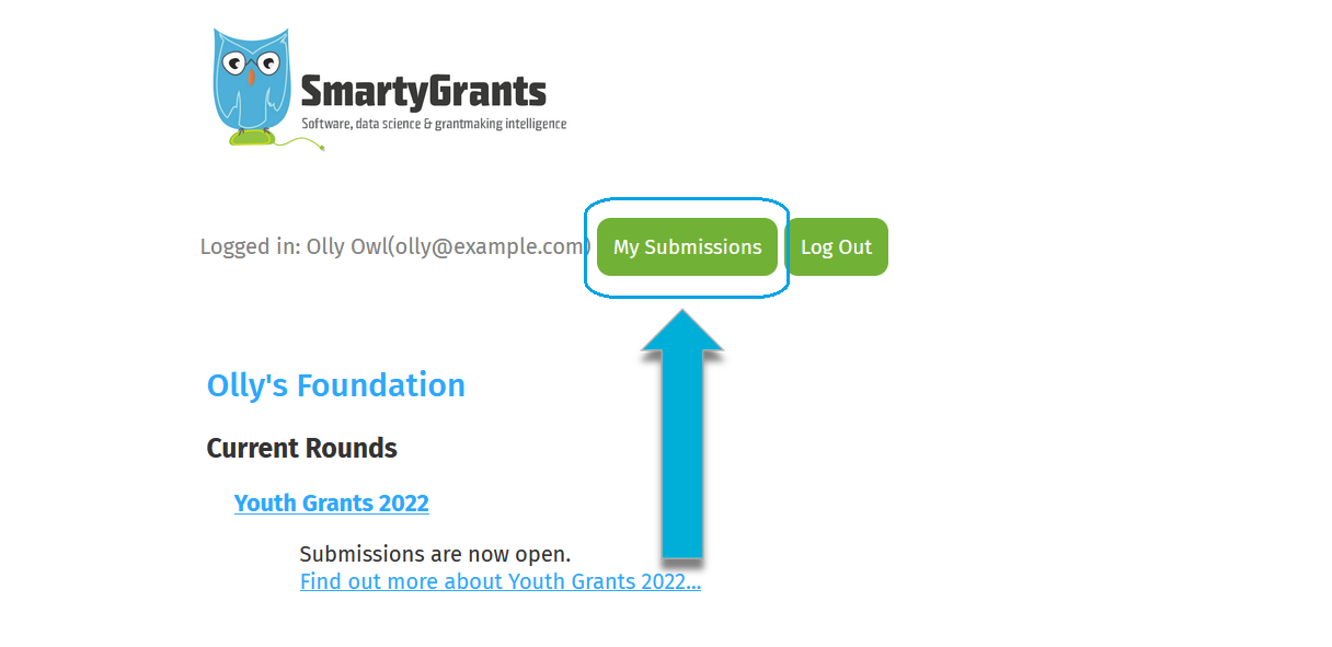 My Submissions button highlighted